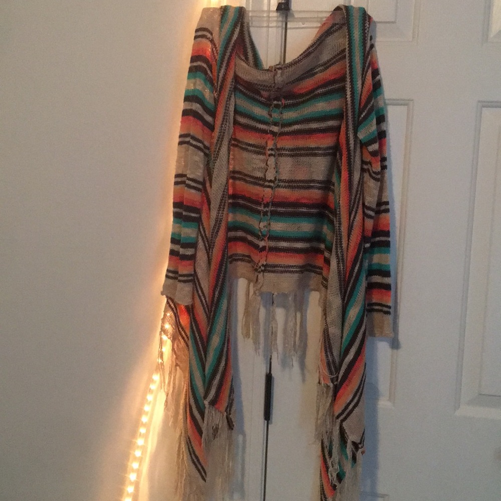 Hooded knit cardigan